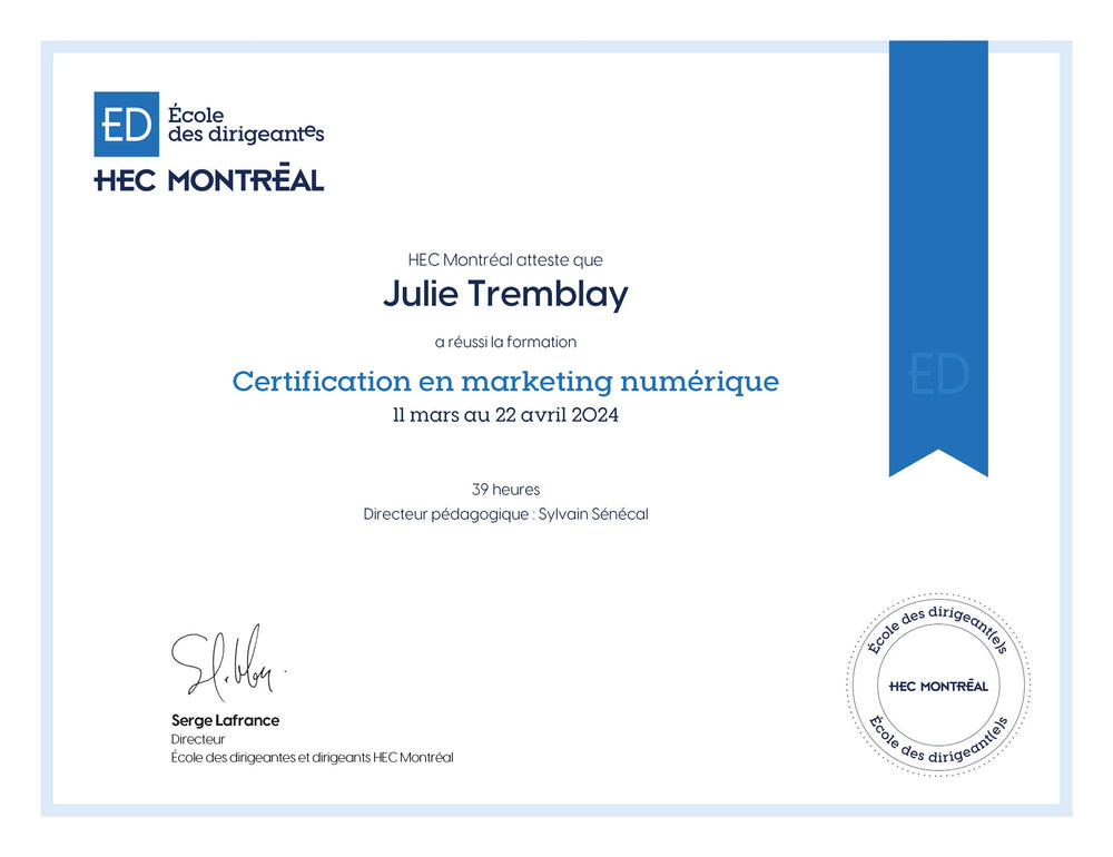 Attestation ED HEC Montréal